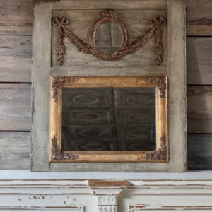 Trumeau Mirror With Antique Gold Swag