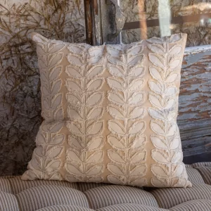neutral vine square pillow laurel and grove